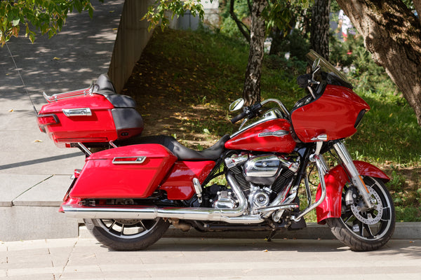 2023 Harley-Davidson Road Glide Special (Milwaukee-Eight 107), red, side profile; Moscow 2025