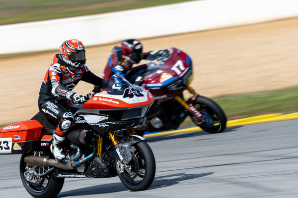 Harley-Davidson Screamin' Eagle number 43 Road Glide leading bagger 17 at Road Atlanta, 2024