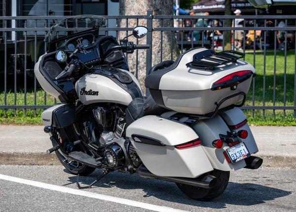 Indian Pursuit (PowerPlus) parked at Hogs for Hospice, Leamington, Ontario 2025