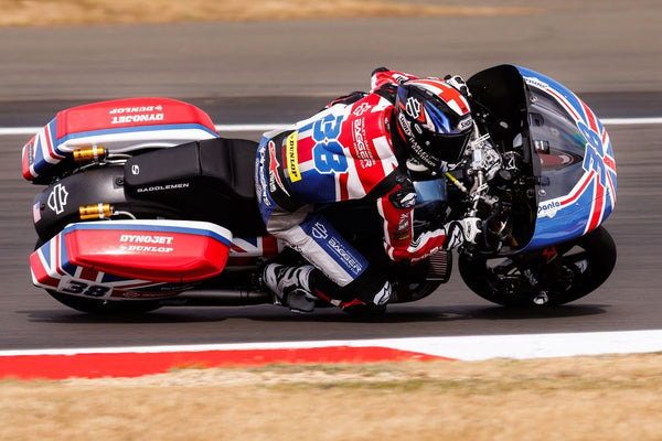 Jordi Torres (81), Oscar Gutierrez (99) and Andrea Iannone (29) racing FIM Harley-Davidson Bagger World Cup machines at Silverstone Circuit