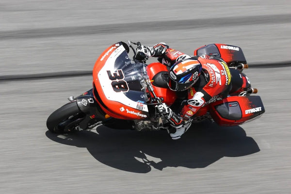 Bradley Smith on the Harley-Davidson factory KOTB entry at Daytona International Speedway, photo by Brian J. Nelson