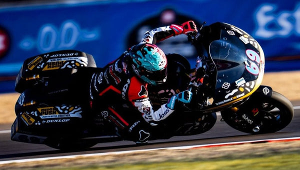 Archie McDonald #69 on his Joe Rascal Racing Harley-Davidson at Silverstone Circuit during FIM Bagger World Cup qualifying