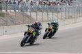 MotoAmerica King of the Baggers machines lined up in pit lane at Mid-Ohio Sports Car Course