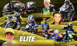 MotoAmerica King of the Baggers competitors lined up on pit lane at Mid-Ohio Sports Car Course