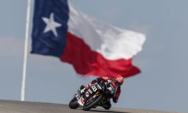 MotoAmerica King of the Baggers race machines staged in pit lane at Mid-Ohio Sports Car Course