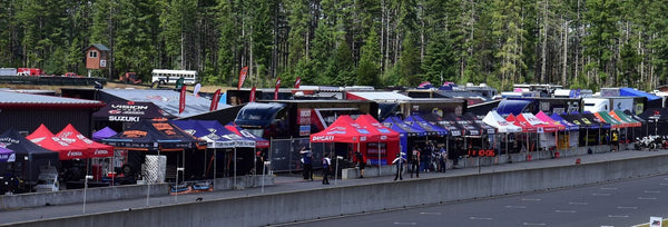 Andy DiBrino on his BPR Racing Yamaha crossing the finish line at The Ridge Motorsports Park in Shelton, Washington