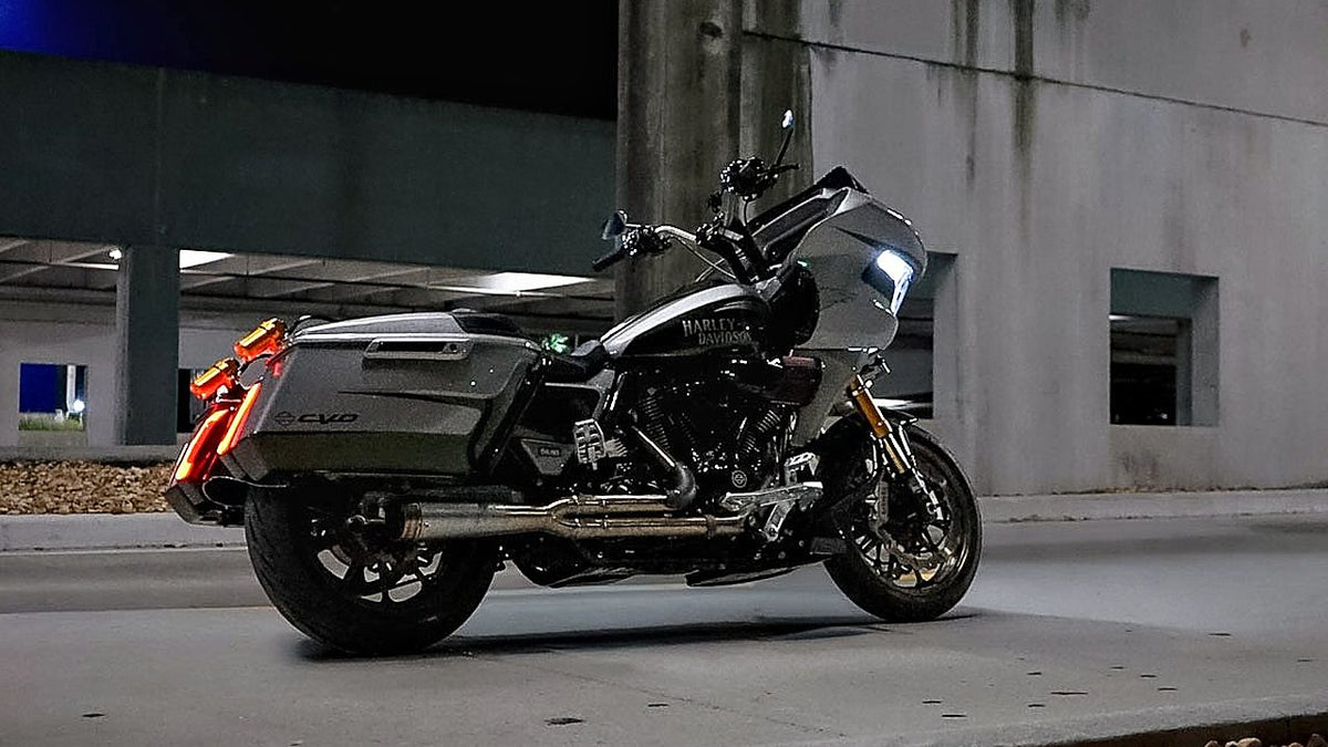 V-Twin Bikers CVO Road Glide build, rear three-quarter view