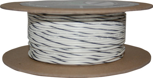 NAMZ Custom Cycle 100-Foot OEM Color Wire Spools - #18-Gauge White/Black Stripe…
