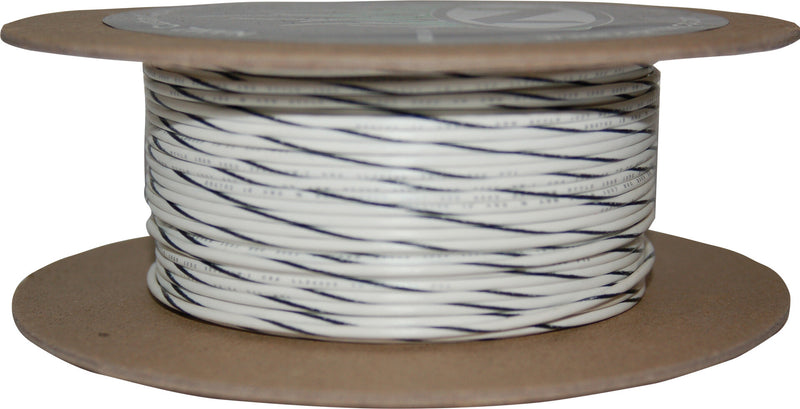 NAMZ Custom Cycle 100-Foot OEM Color Wire Spools - #18-Gauge White/Black Stripe…