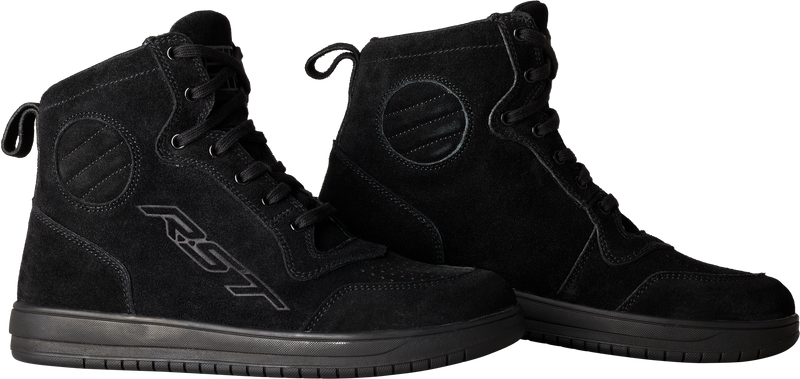RST Women's HiTop Moto Shoe - Sneaker CE Black Suede SZ 8