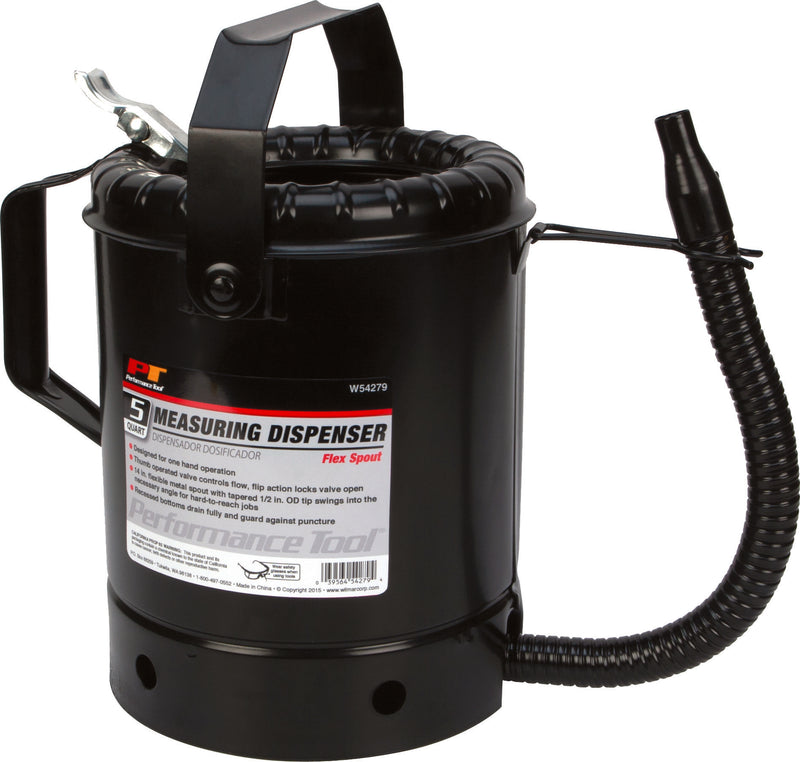 Performance Tool 5 Quart Flex Spout Dispenser - LIQ Dispensor
