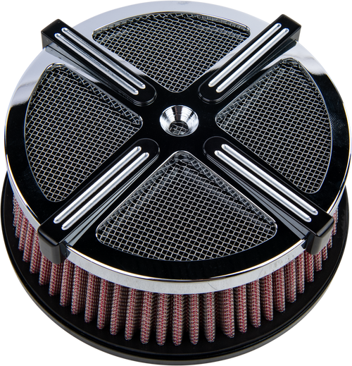 Harddrive X-Force Air Cleaner Kit - Chrome/Black
