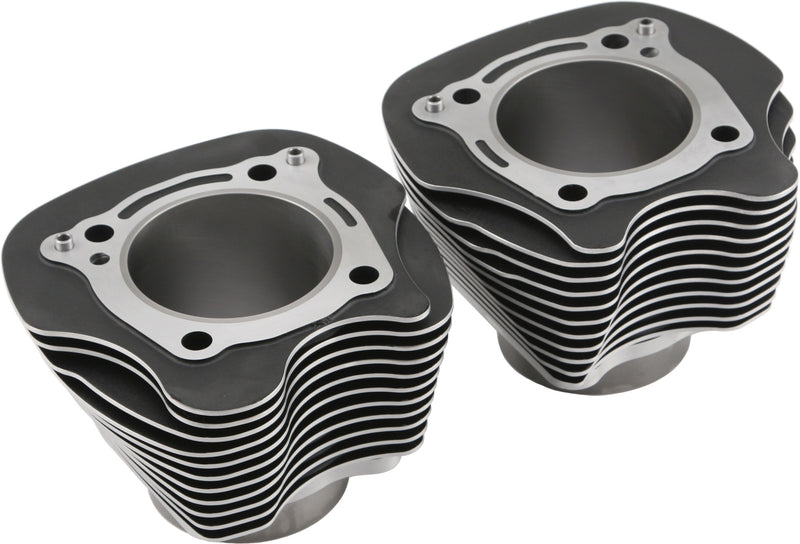 Harddrive M8 Cylinders - 124 Black W/Machined Fins PR