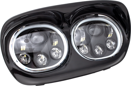 Letric Lighting Co LED Headlight - BLK/BLK Halo Fltr `1998-2013