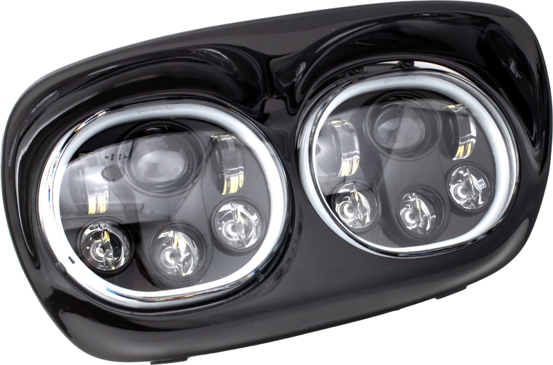 Letric Lighting Co LED Headlight - BLK/BLK Halo Fltr `1998-2013