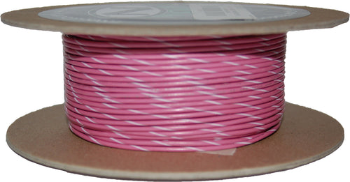 NAMZ Custom Cycle 100-Foot OEM Color Wire Spools - (pink/White Stripe)