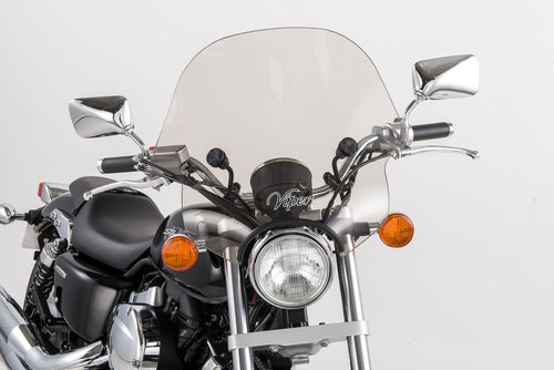 Slipstreamer S-10 Viper Smoke Windshield with Black Hardware - Harley & Indian V-Twin