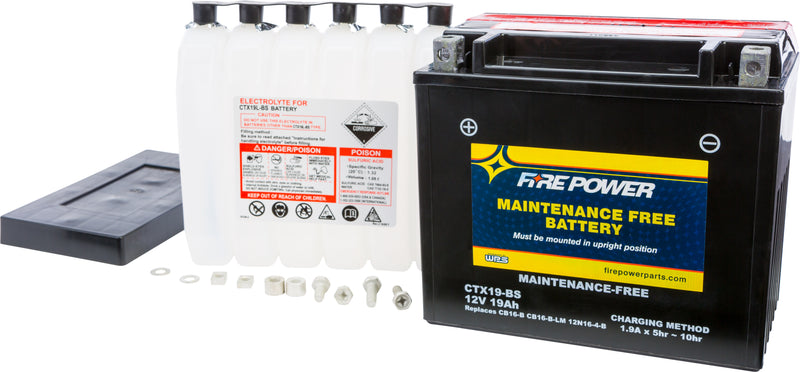 Fire Power Maintenance Free Sealed Battery - Ctx19-BS Maintenance Free