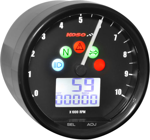 Koso TNT-02 Combo Gauge - Speedometer Tachometer Combo Black