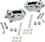 Hawg Halters Inc 4-Piston Front Dual Caliper Kit Chrome - FKDDCC551 - Harley & Indian V-Twin