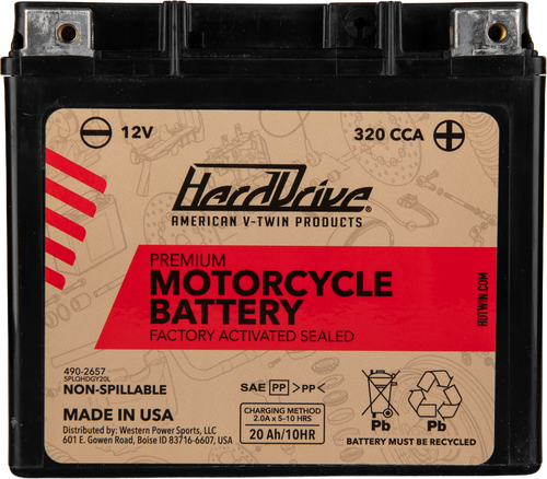 Harddrive Premium Factory Activated Battery - Gyz20hl / Ytx20hl CCA 320