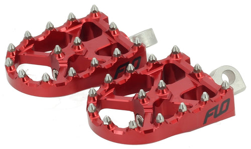 Flo Motorsports BMX Style Footpegs - Foot Pegs RED