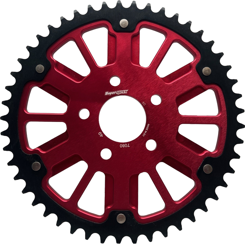 Supersprox Stealth 51T Rear Sprockets - Sprocket RED Alum CAR BLK Steel Teeth