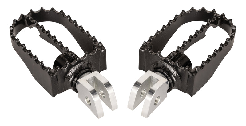 Burly Brand MX Style M8 Footpegs - Rider Footpegs Black
