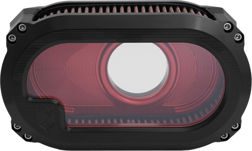 Kens Factory Next Level M8 Air Cleaner w/Glass - Black W/RED