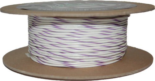 NAMZ Custom Cycle 100-Foot OEM Color Wire Spools - #18-Gauge White/Violet Strip…