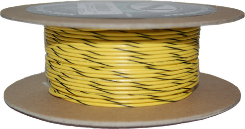 NAMZ Custom Cycle 100-Foot OEM Color Wire Spools - #18-Gauge Yellow/Black Strip…
