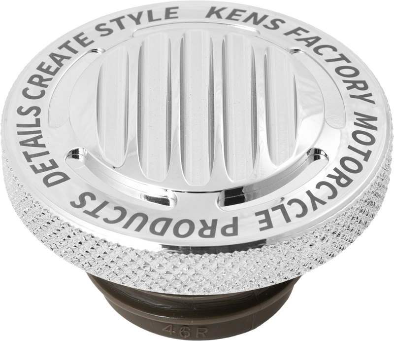 Kens Factory NX LVL Gas Caps - CAP Finned Chrome Rachet Screw RH