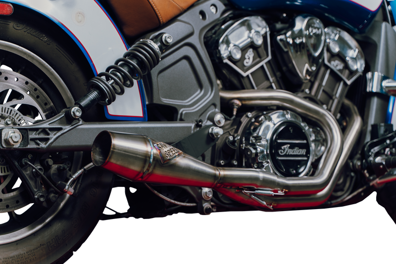 Sawicki Indian Scout Shorty Cannon Exhaust - Brushed SS