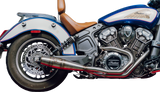 Sawicki Long Cannon Exhaust - Mid-Length Brushed Stainless - Indian Scout
