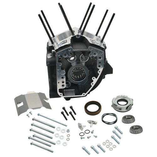 S&S Cycle Crankcases Wrinkle Black 4-1/8" - Harley Twin Cam 88A