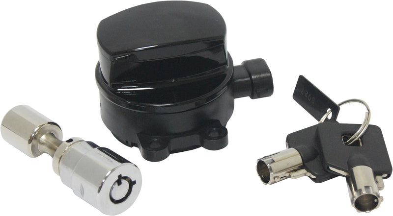 Harddrive Side Hinge Ignition Switch w/Fork Lock - FX/Flst W/Fork Lock Black