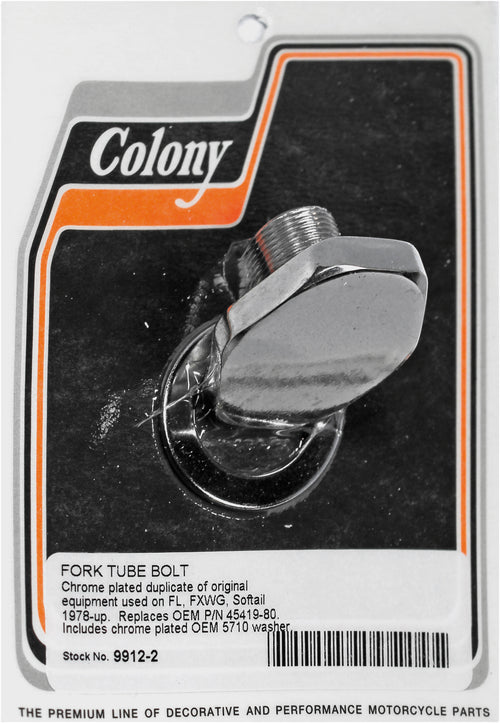 Colony Machine Fork Tube Bolt Washer - Washers BIG Twin 1978-2017