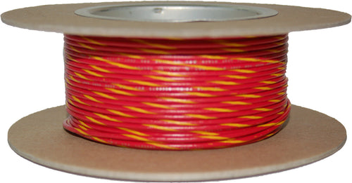 NAMZ Custom Cycle 100-Foot OEM Color Wire Spools - (red/Yellow Stripe)