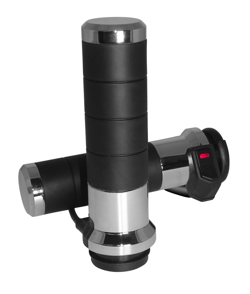 Koso Titan-X Heated Grips - Chrome Electric Throttle