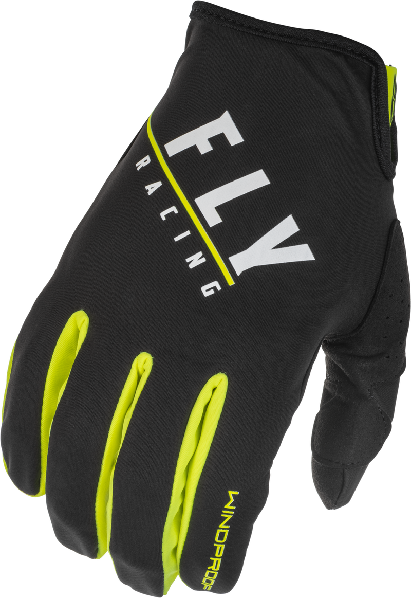 Fly Racing Youth Windproof Lite Gloves - Black/HI-VIS SZ 06
