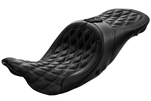 Danny Gray Longhaul 2-Up XL Seat - W/Br. REC AIR Diamond Stitch FLH/FLT `08-UP
