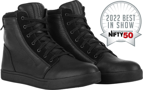 Highway 21 Axle Leather Waterproof Shoes - Black/Black SZ 08