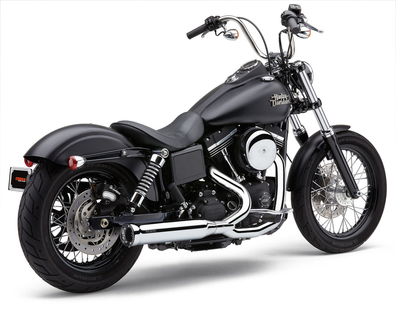Cobra POWRPRO RPT 2-1 CHROME/ BLK TIP DYNA 12-17