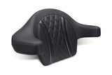 Mustang Motorcycle Extended Passenger Backrest Gunmetal Grey Stitch - Harley Road Glide King Tour Pak