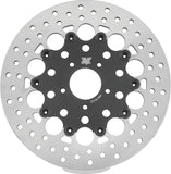 Twin Power 08-13 FLH FLT 08-16 FLHR 06-17 Dyna Front 11.8 Floating Rotor With Holes Black