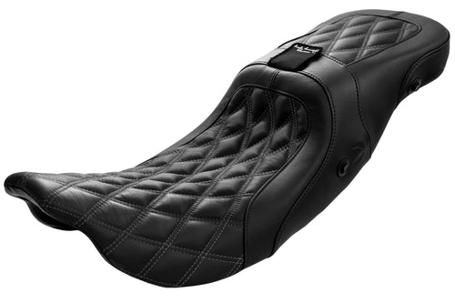 Danny Gray Weekday 2-Up XL Seat - AIR W/Br. REC Diamond Stitch FLH/FLT `08-UP