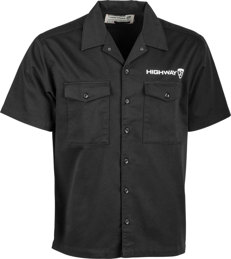 Highway 21 Halliwell Black Small Work Shirt - Harley & Indian V-Twin