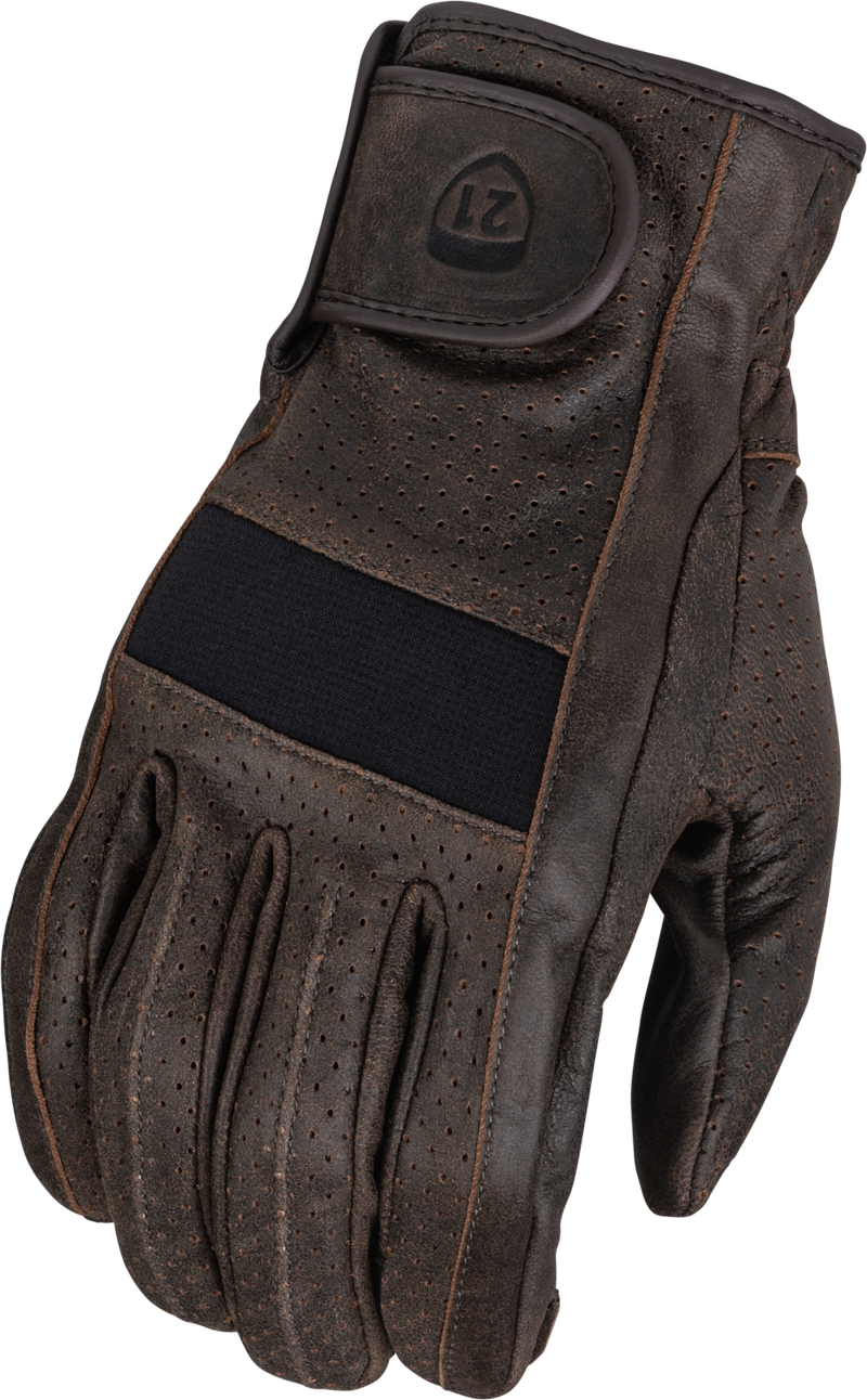 Highway 21 Jab Full Perforated Gloves - Brown XL