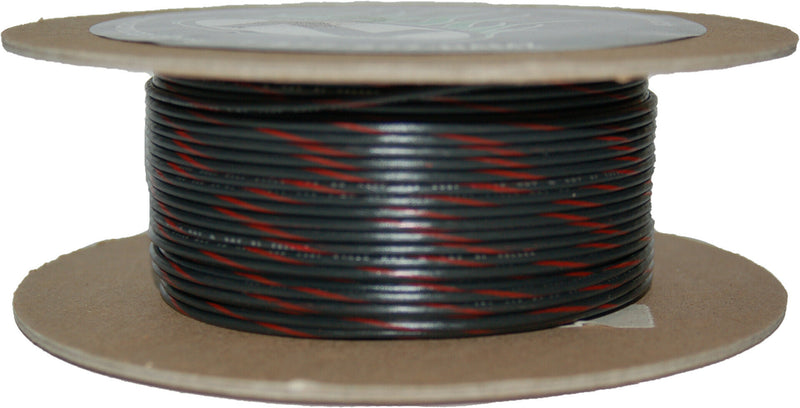 NAMZ Custom Cycle 100-Foot OEM Color Wire Spools - (black/RED Stripe)