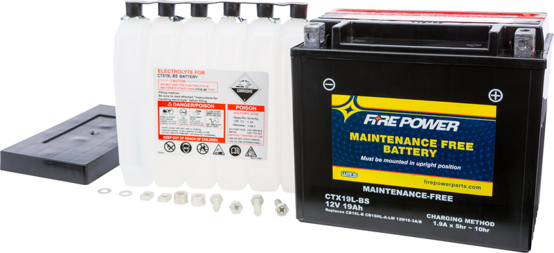Fire Power Maintenance Free Sealed Battery - Ctx19l-BS Maintenance Free